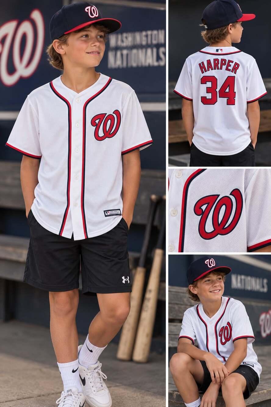 MLB Genuine Merchandise Washington Nationals Harper 34 YOUTH Jersey Size XL 18/2